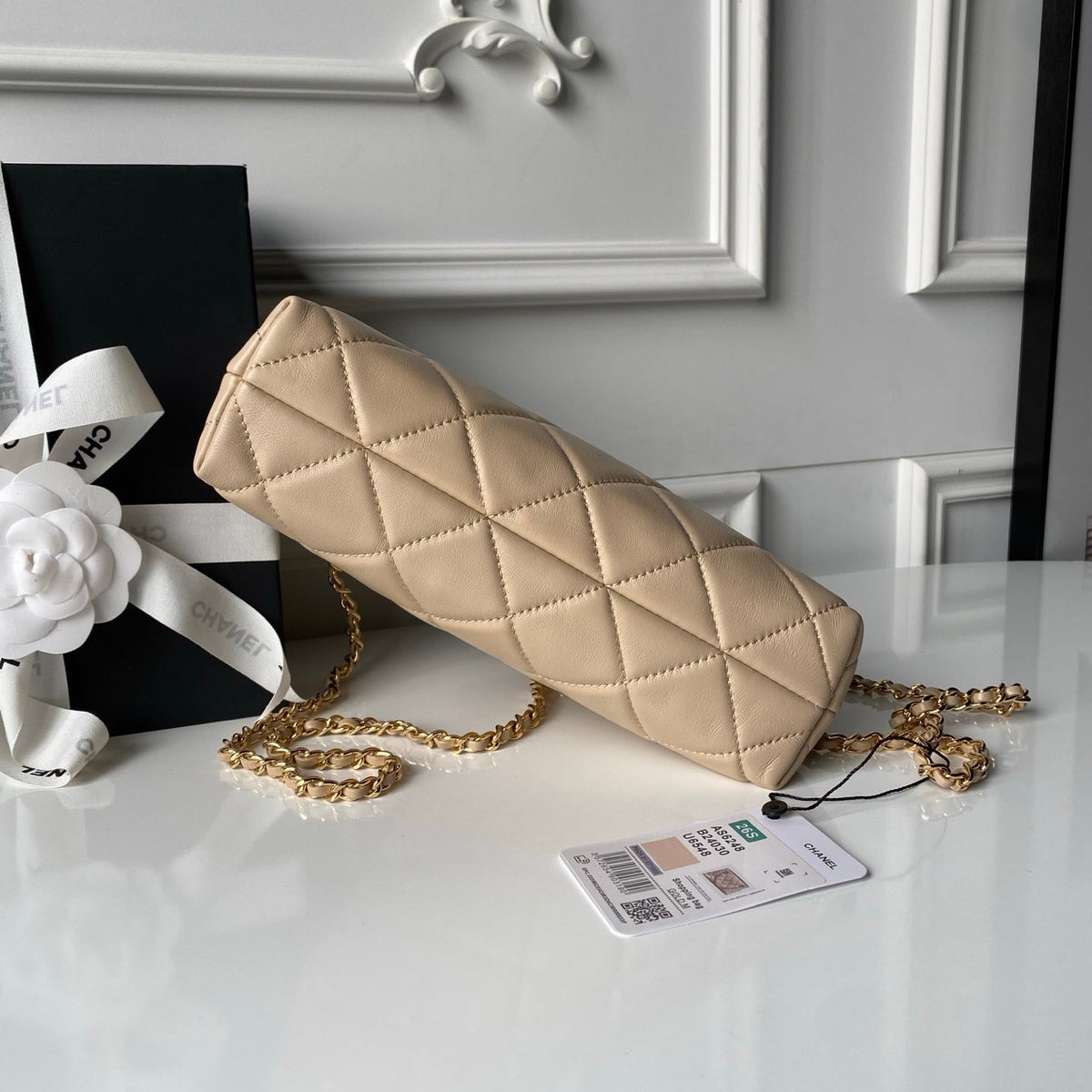CC AS6248 Small Shopping 25cm Beige Sheepskin
