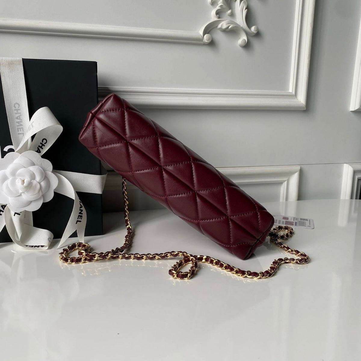 CC AS6248 Small Shopping 25cm Burgundy Sheepskin