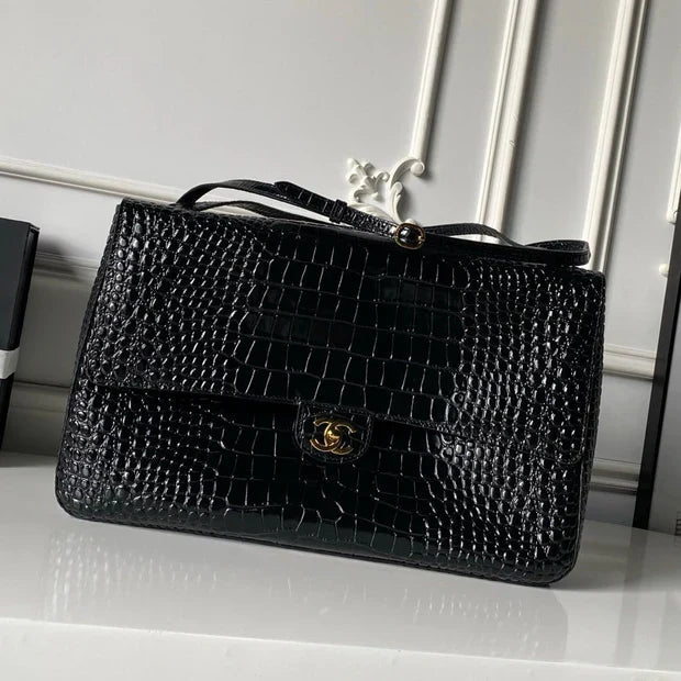 Chanel 2026 Crocodile Embossed Maxi Bag 39cm Calfskin
