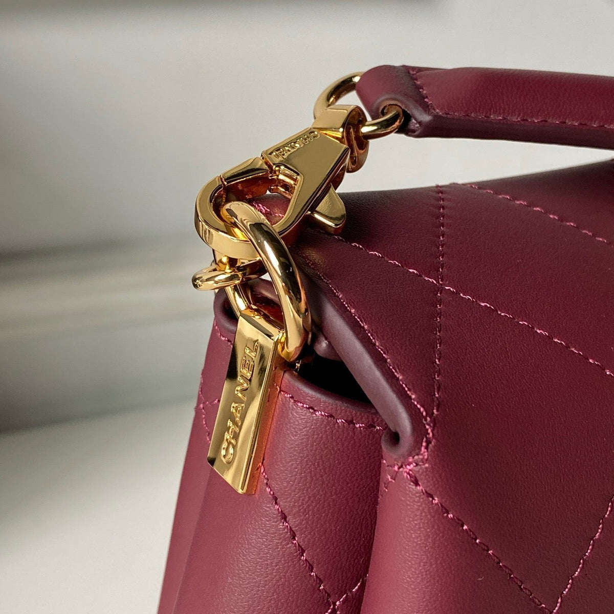 CC AS6255 Trendy Hobo Bag Burgundy Lambskin