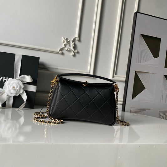CC AS6255 Trendy Hobo Bag Black Lambskin