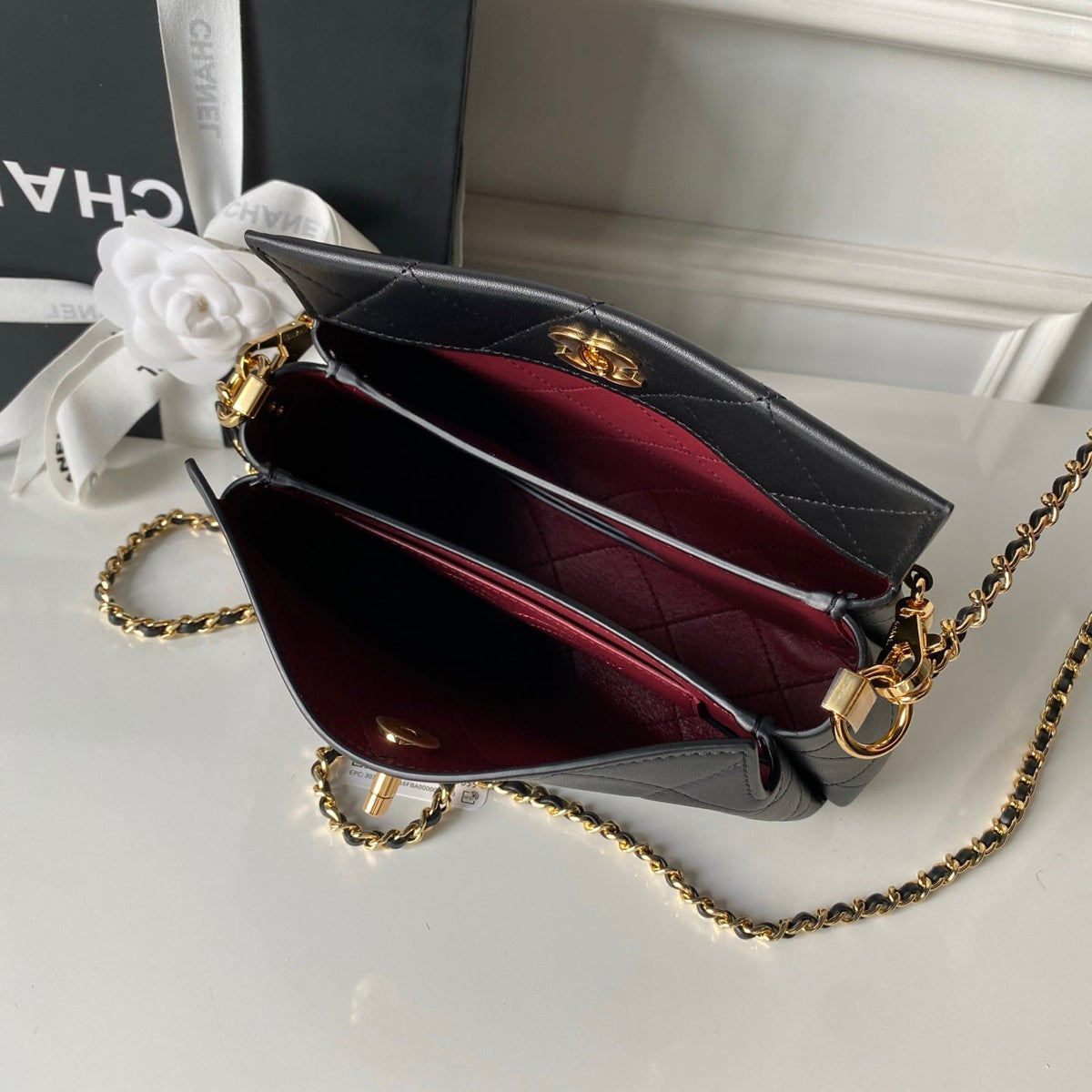 CC AS6255 Trendy Hobo Bag Black Lambskin
