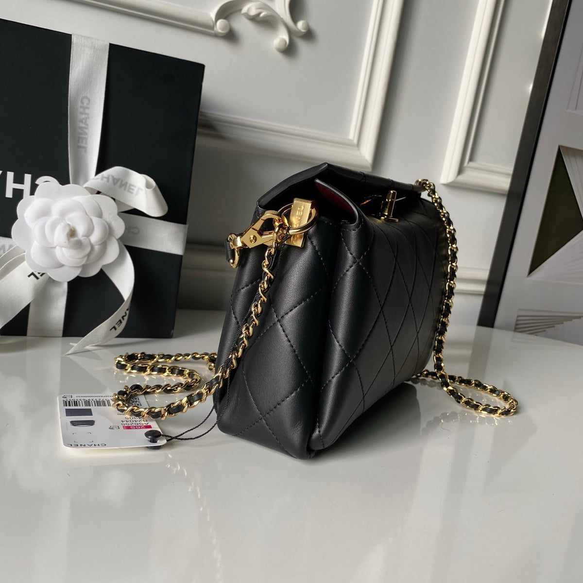 CC AS6255 Trendy Hobo Bag Black Lambskin