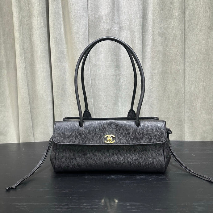 Chanel 2026 Shopping Bag 33cm Black Grained Calfskin