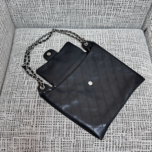 CC 26s Flap Tote Bag Black Lambskin