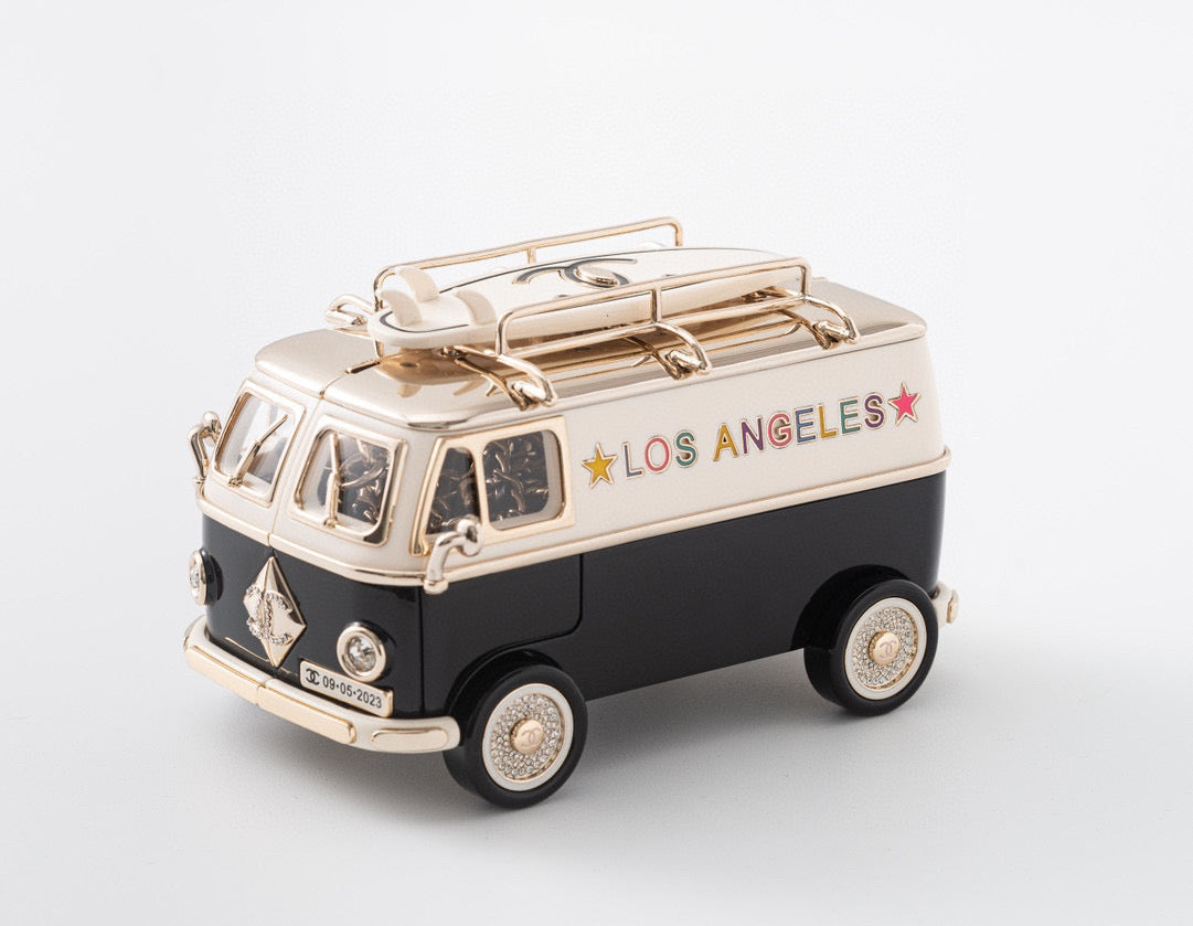 CC Los Angleles Mini Van Minaudiere Black White Acrylic