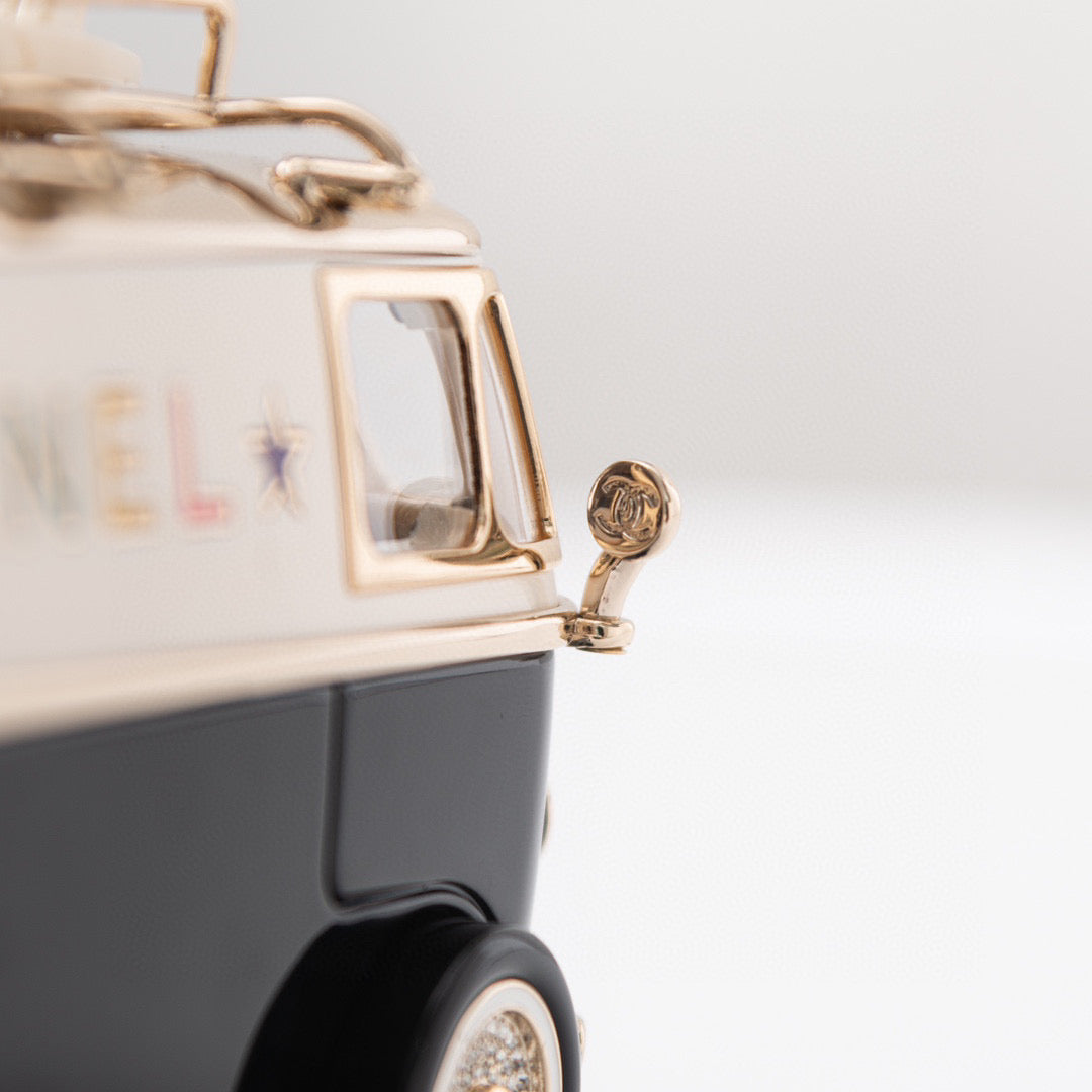 CC Los Angleles Mini Van Minaudiere Black White Acrylic