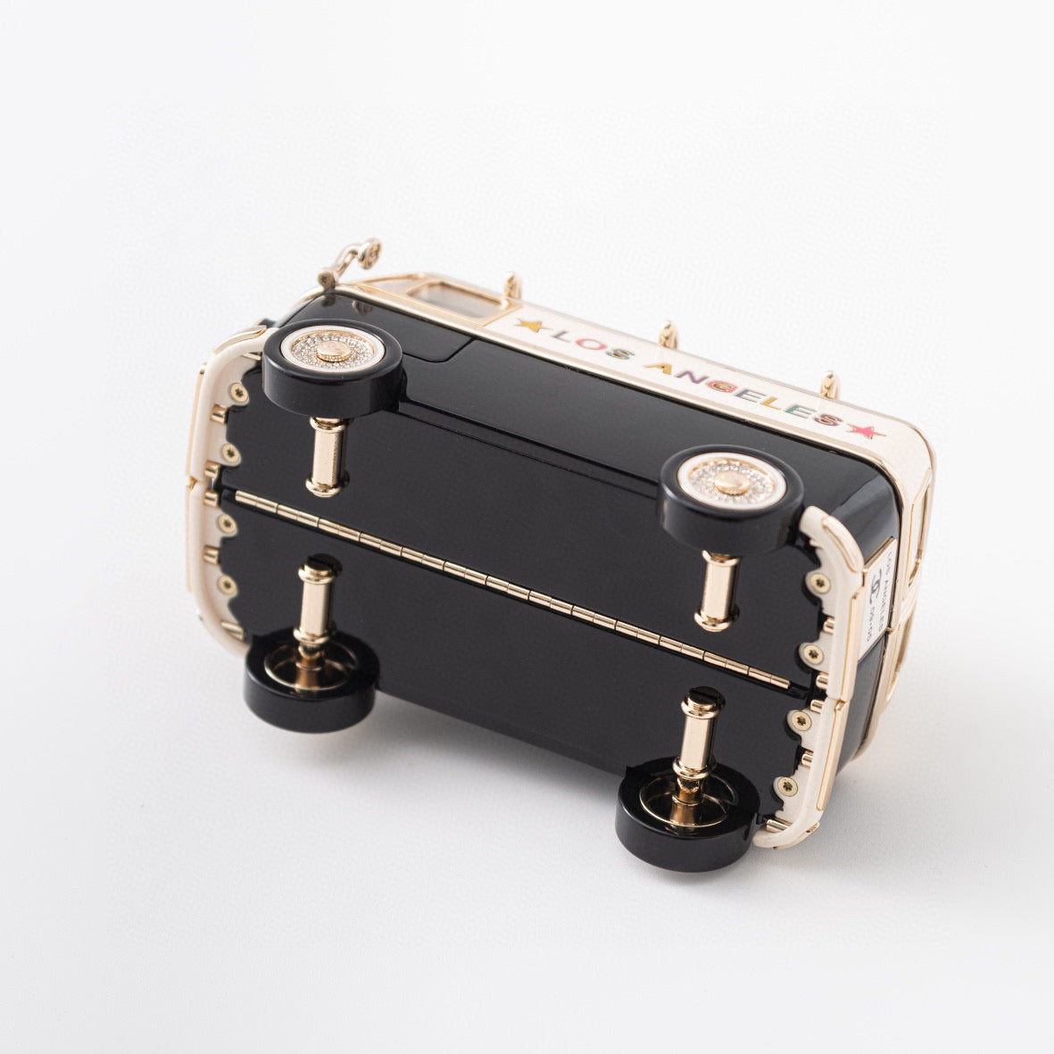 CC Los Angleles Mini Van Minaudiere Black White Acrylic