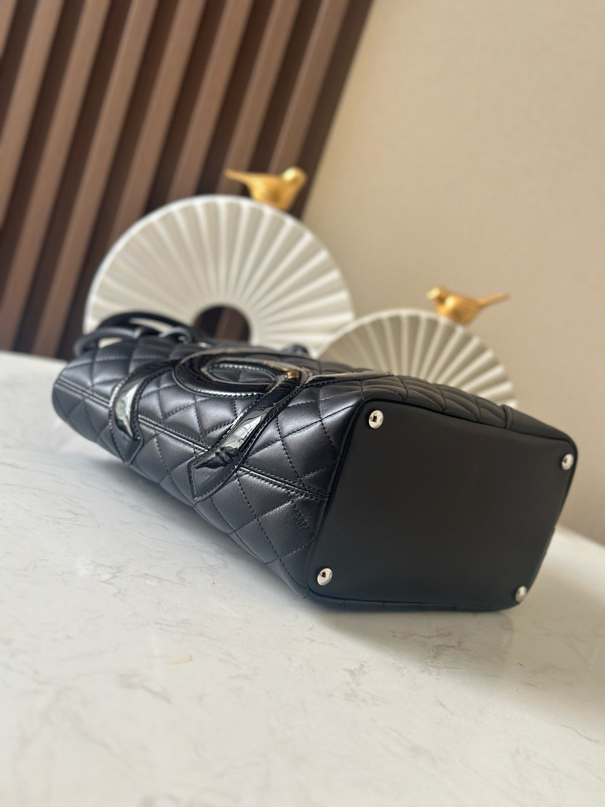 Chanel 25s Cambon Ligne Tote Bag 24cm In Black Calfskin
