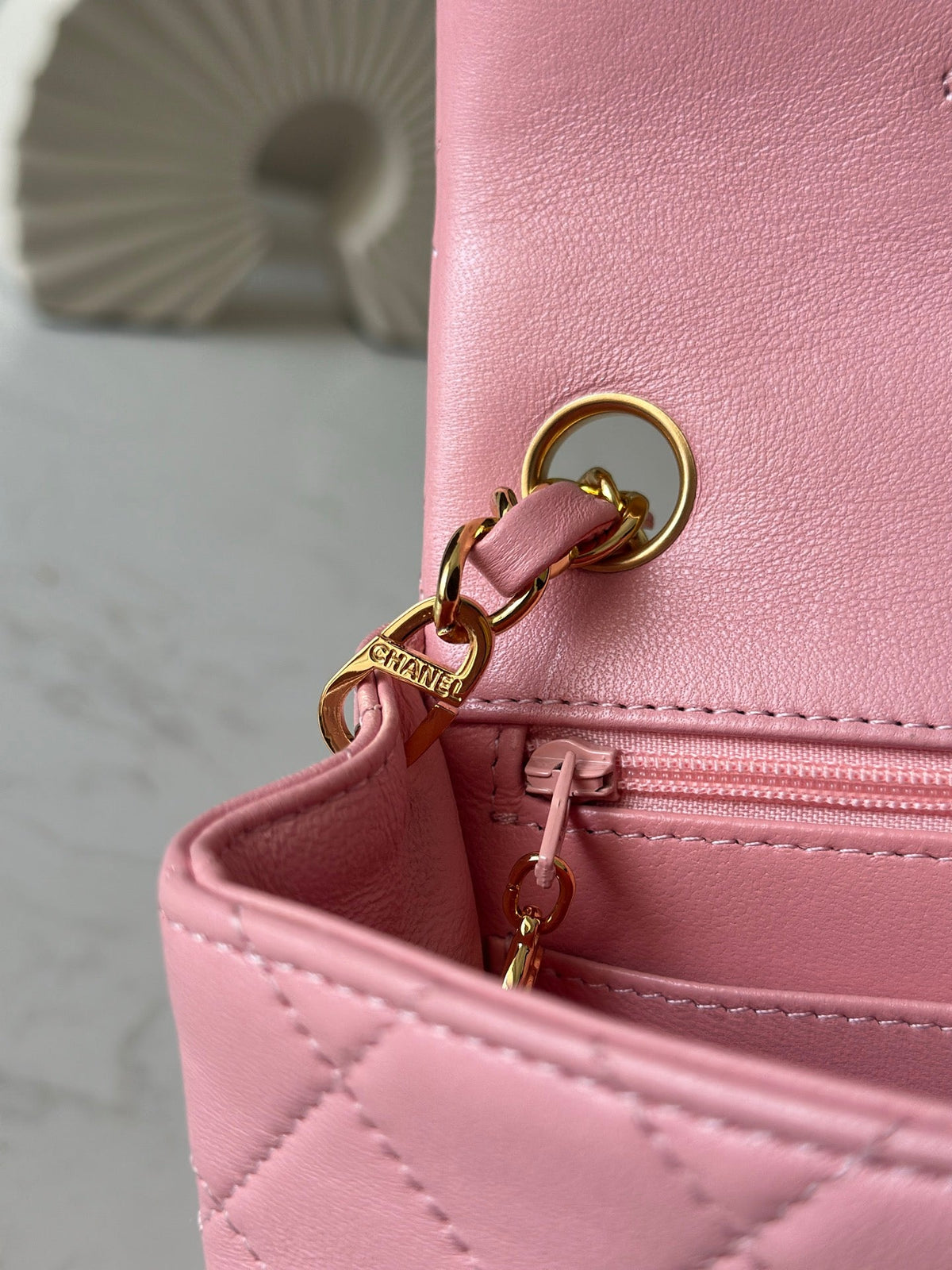 CC Mini Classic Handbag Pink Lambskin GHW