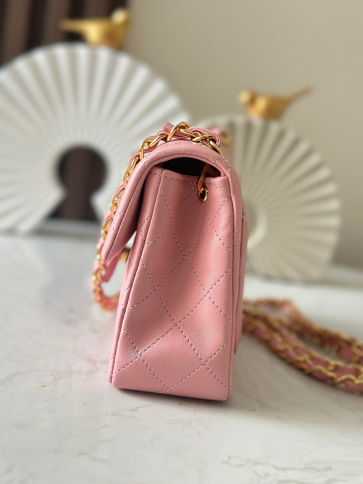 CC Mini Classic Handbag Pink Lambskin GHW