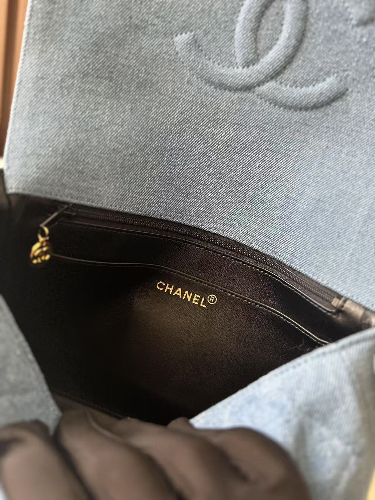 CC Vintage Flap Bag Medium Blue Denim
