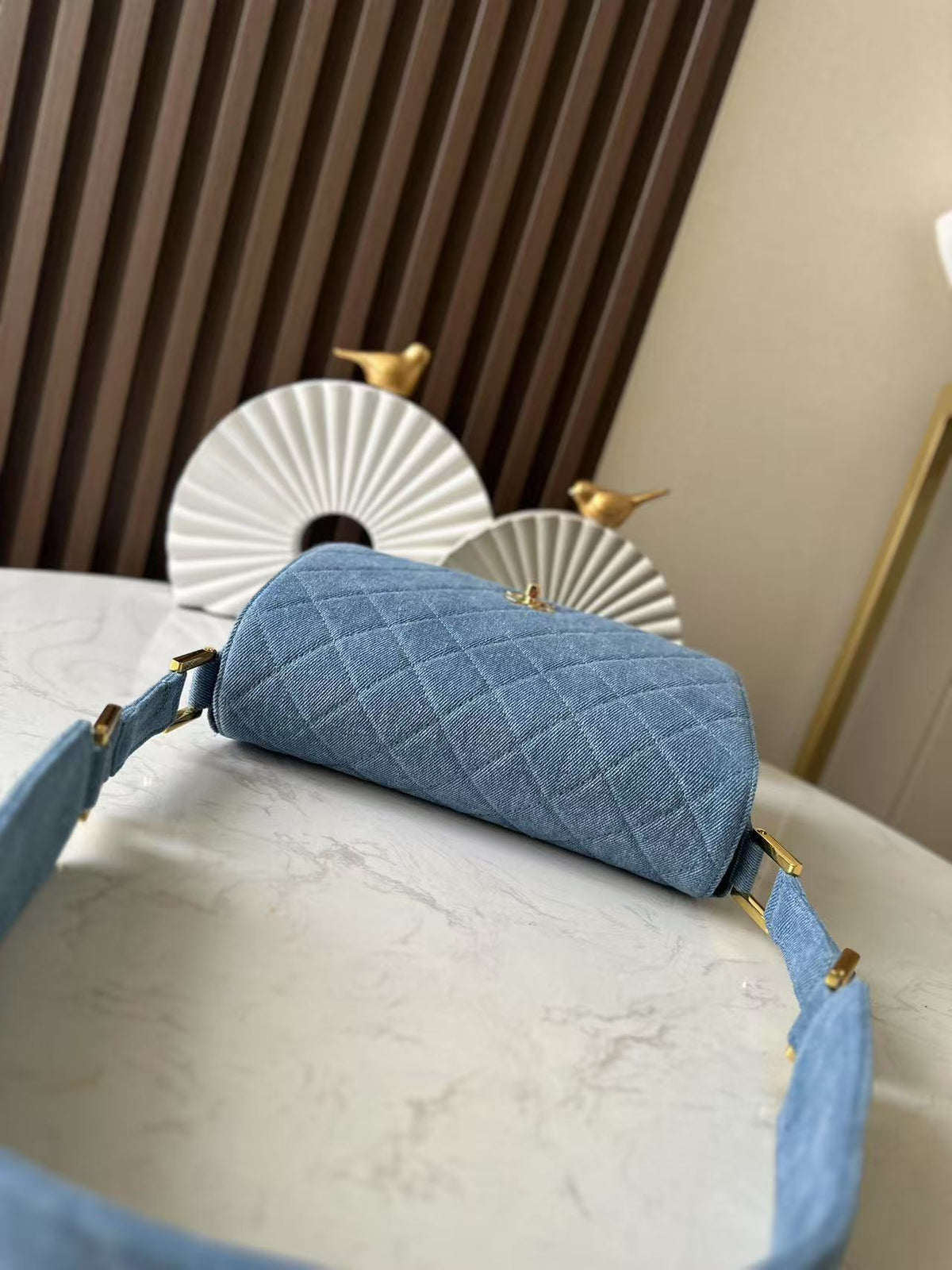 CC Vintage Flap Bag Medium Blue Denim