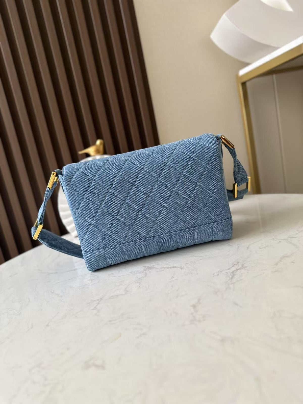 CC Vintage Flap Bag Medium Blue Denim