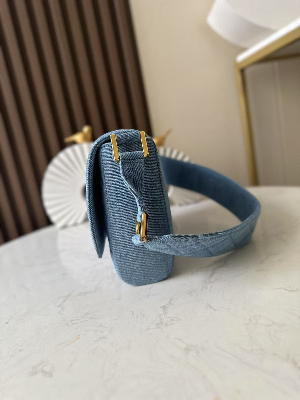 CC Vintage Flap Bag Medium Blue Denim