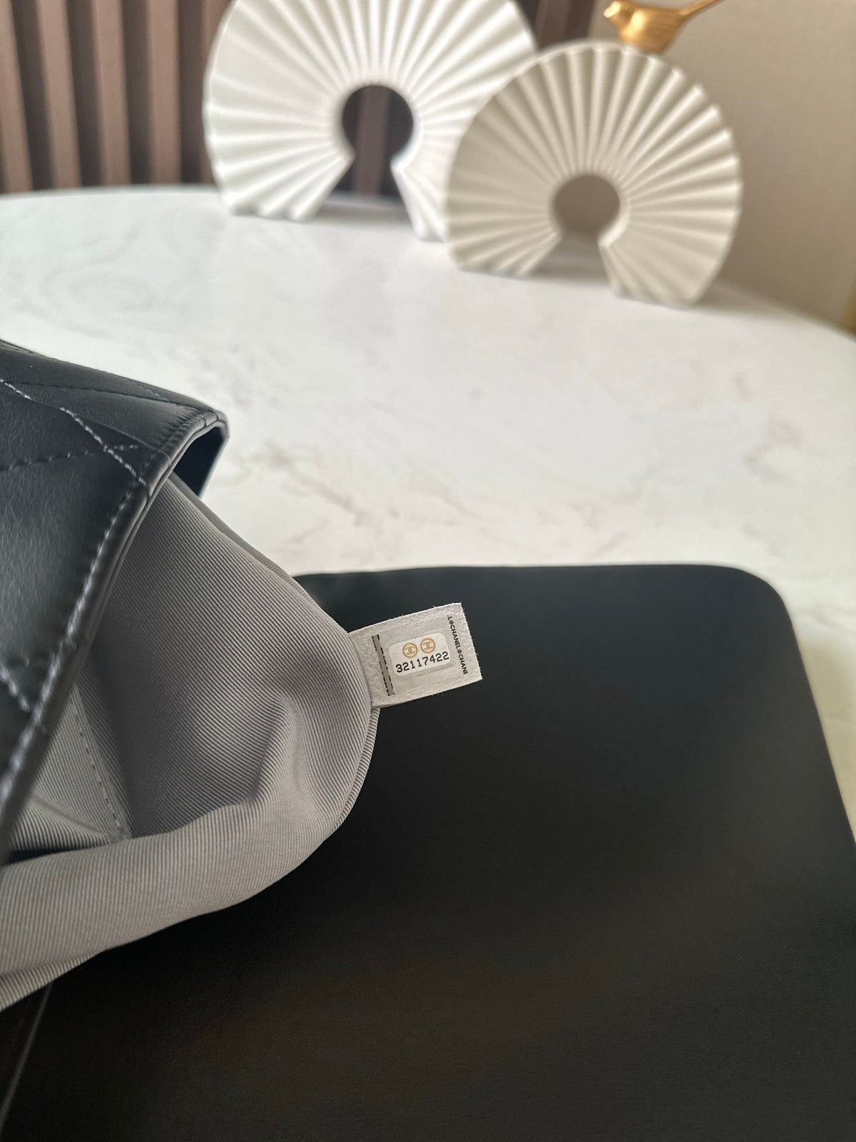 CC 2229 Classic Flap Bag 34cm Black Quited Lambskin