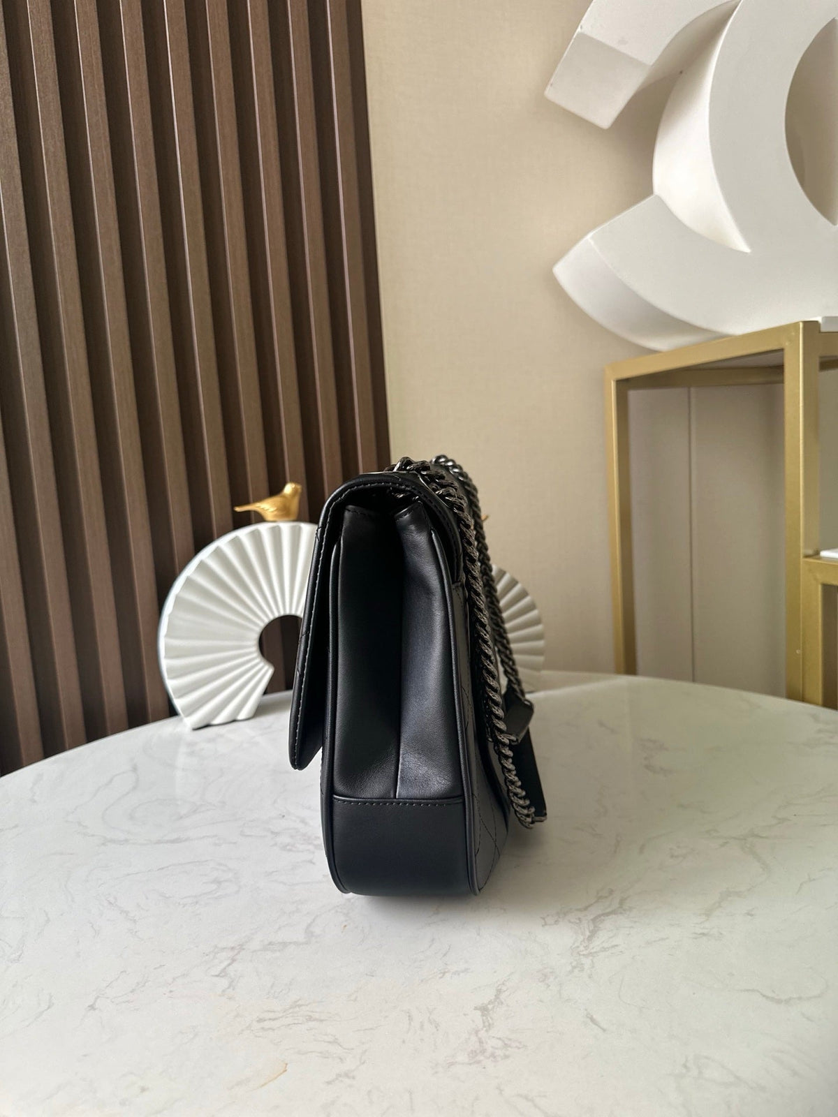 CC 2229 Classic Flap Bag 34cm Black Quited Lambskin