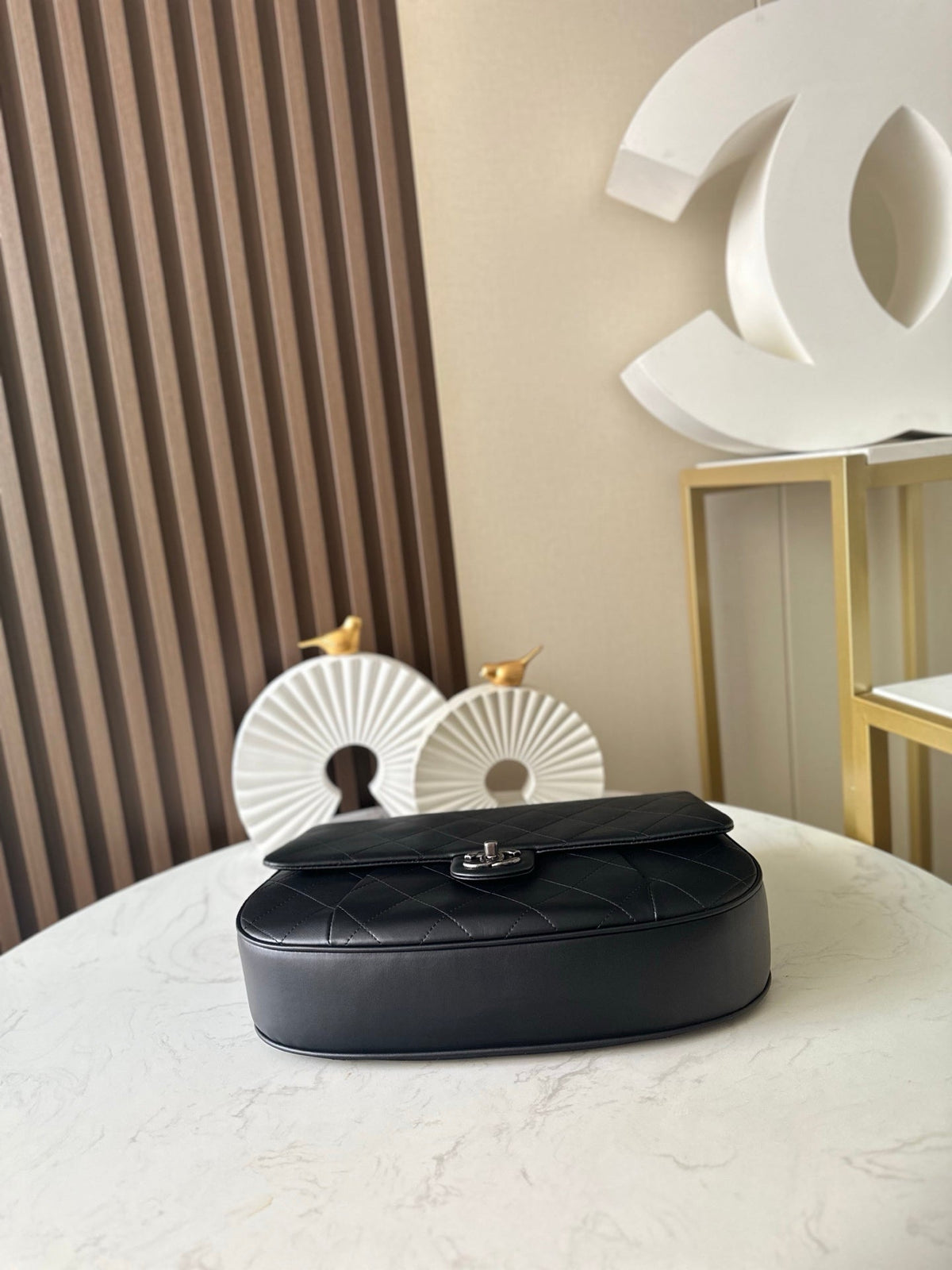 CC 2229 Classic Flap Bag 34cm Black Quited Lambskin