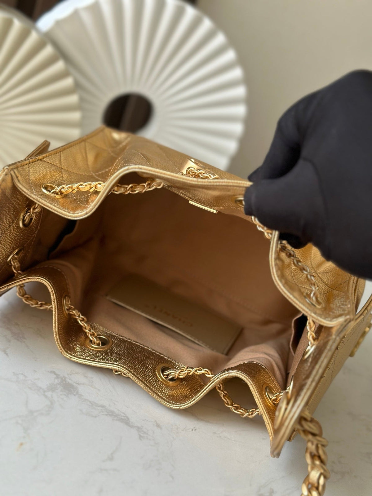 CC 26c Hobo Bag 22cm Gold Caviar Leather GHW