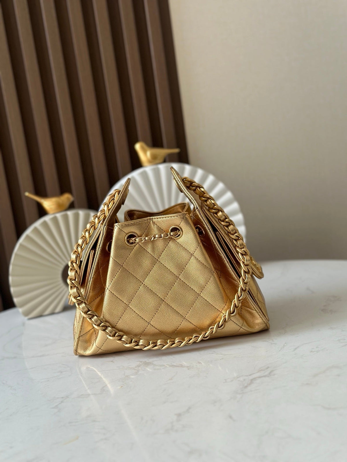 CC 26c Hobo Bag 22cm Gold Caviar Leather GHW