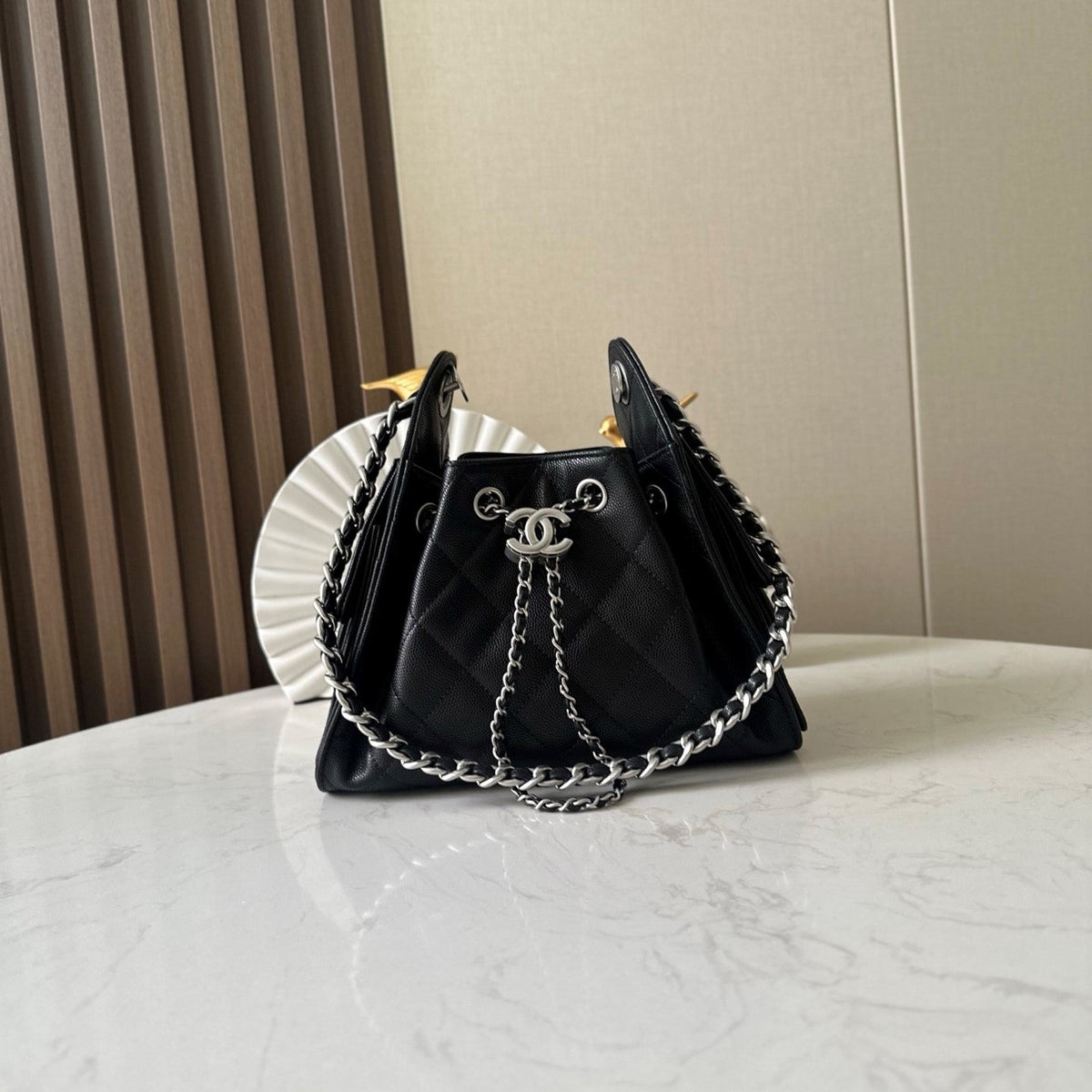 CC 26c Hobo Bag 22cm Black Caviar Leather SHW