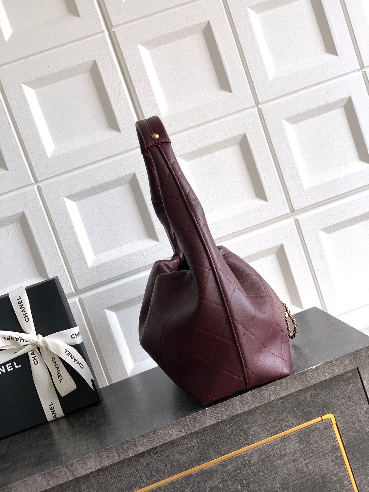Chanel 26C Hobo Bag Dark Burgundy Cowhide GHW 272336