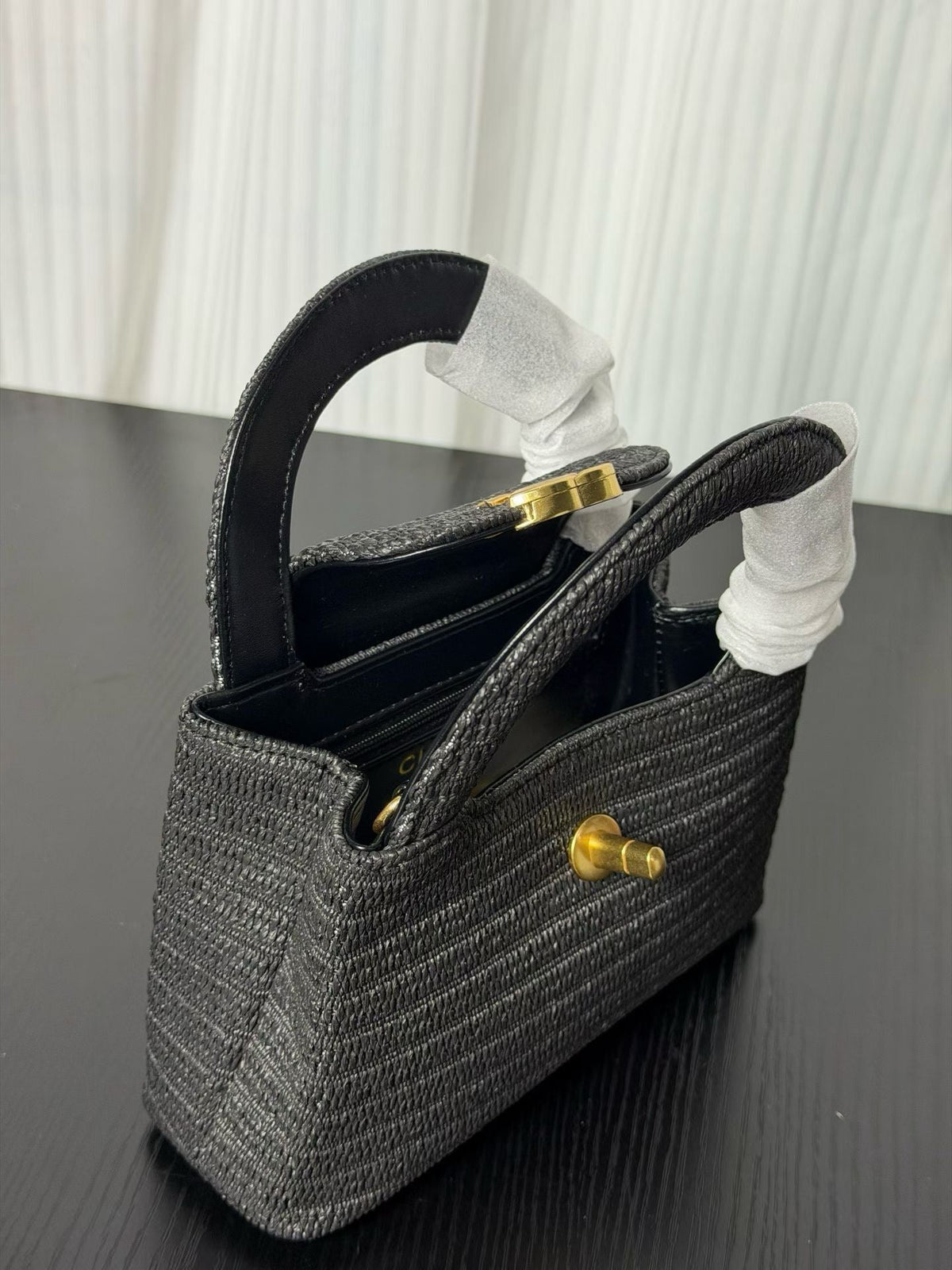 Chanel Kelly 2026 Bag 19cm Black Raffia Leather