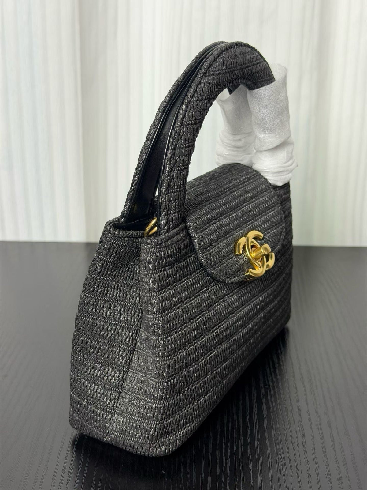 Chanel Kelly 2026 Bag 19cm Black Raffia Leather