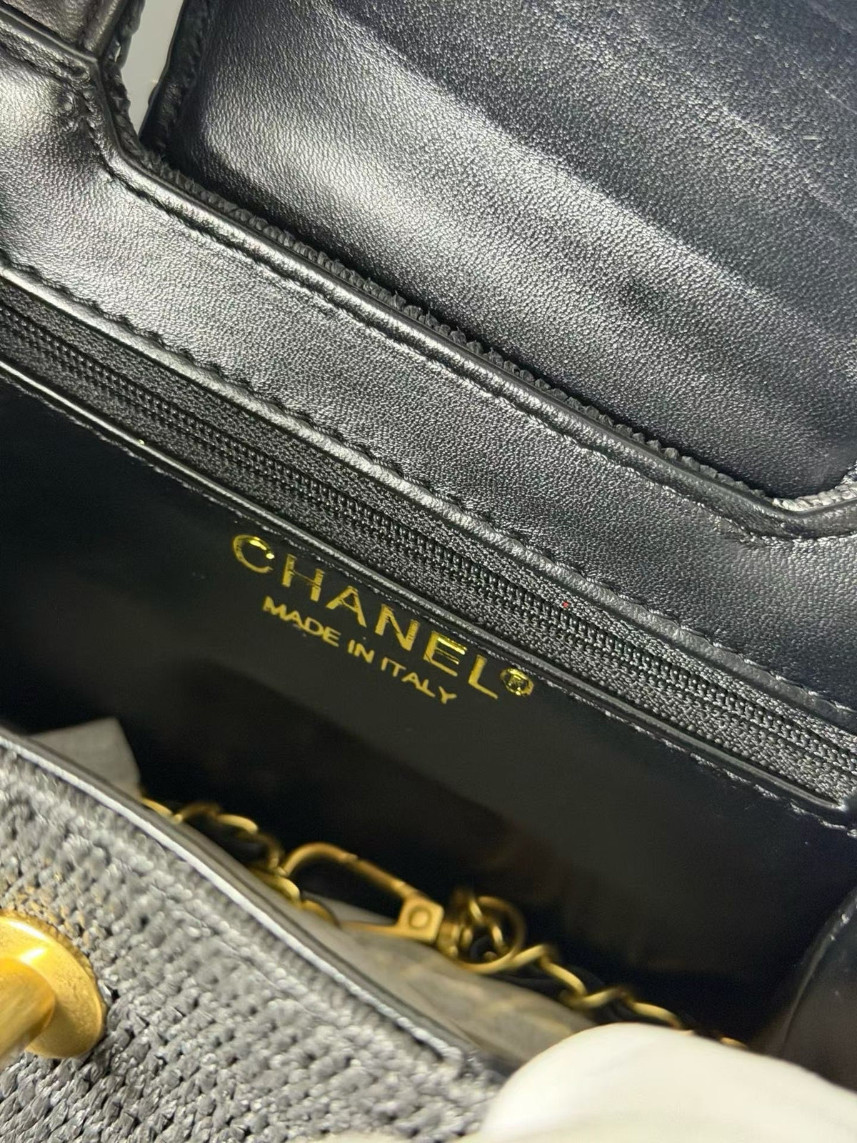 Chanel Kelly 2026 Bag 19cm Black Raffia Leather