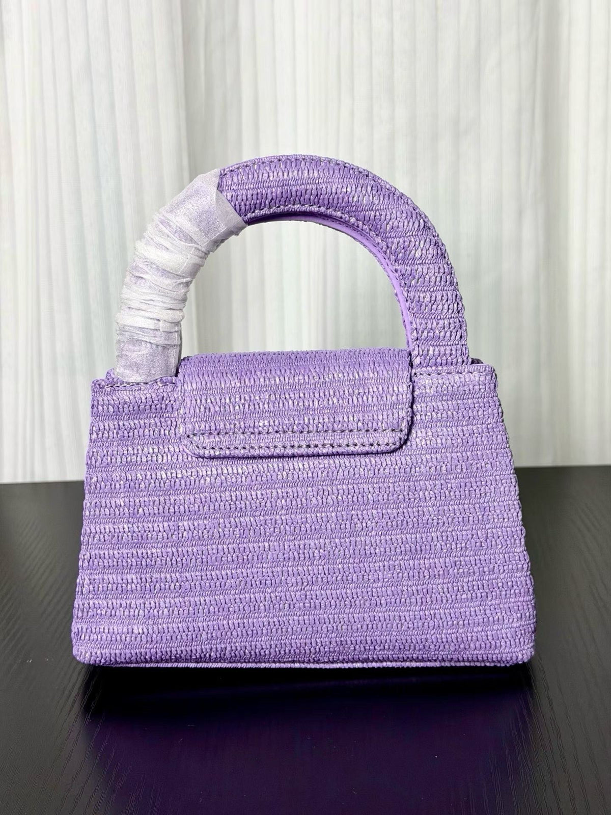 Chanel Kelly 2026 Bag 19cm Purple Raffia Leather