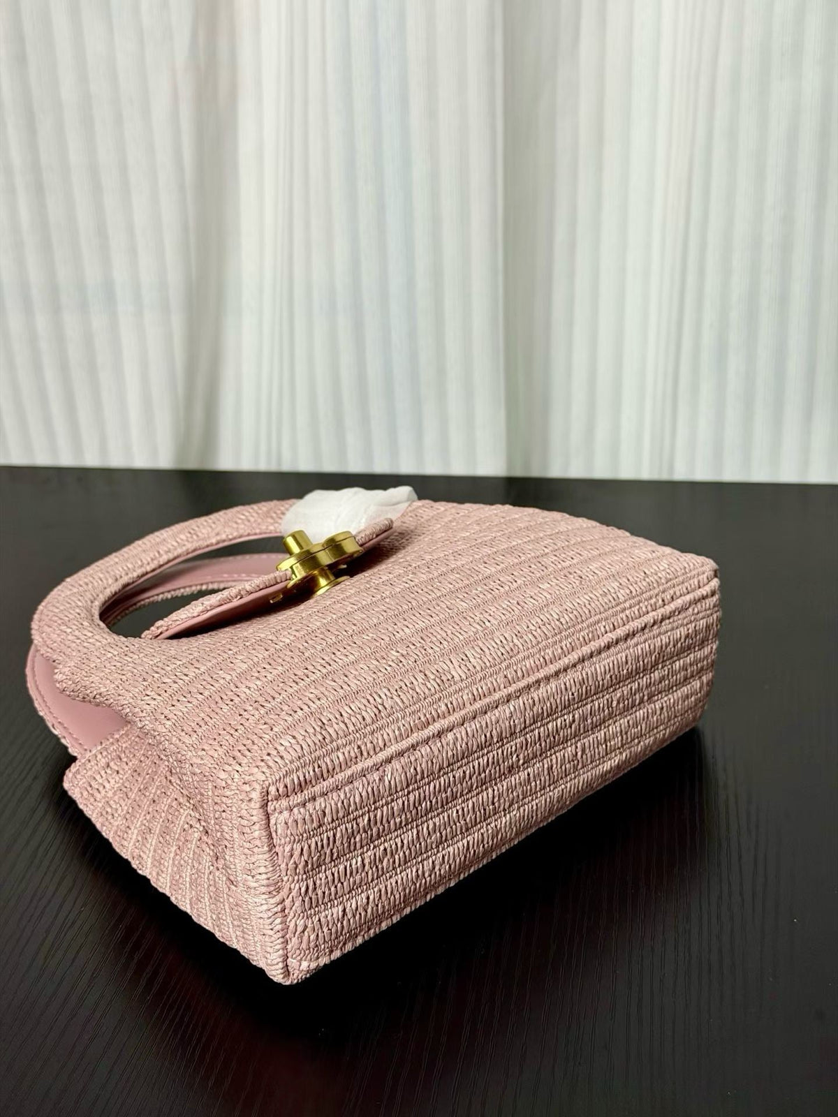 Chanel Kelly 2026 Bag 19cm Light Pink Raffia Leather