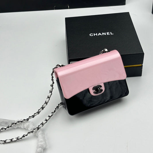 CC Evening Bag Pink Black Acrylic