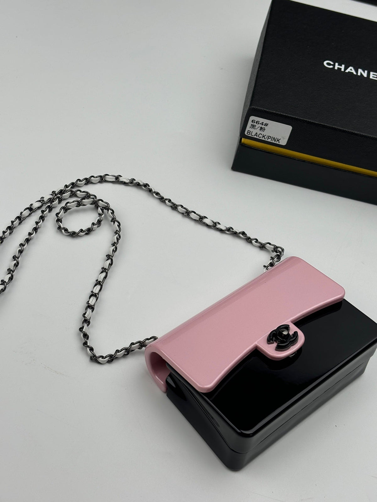 CC Evening Bag Pink Black Acrylic