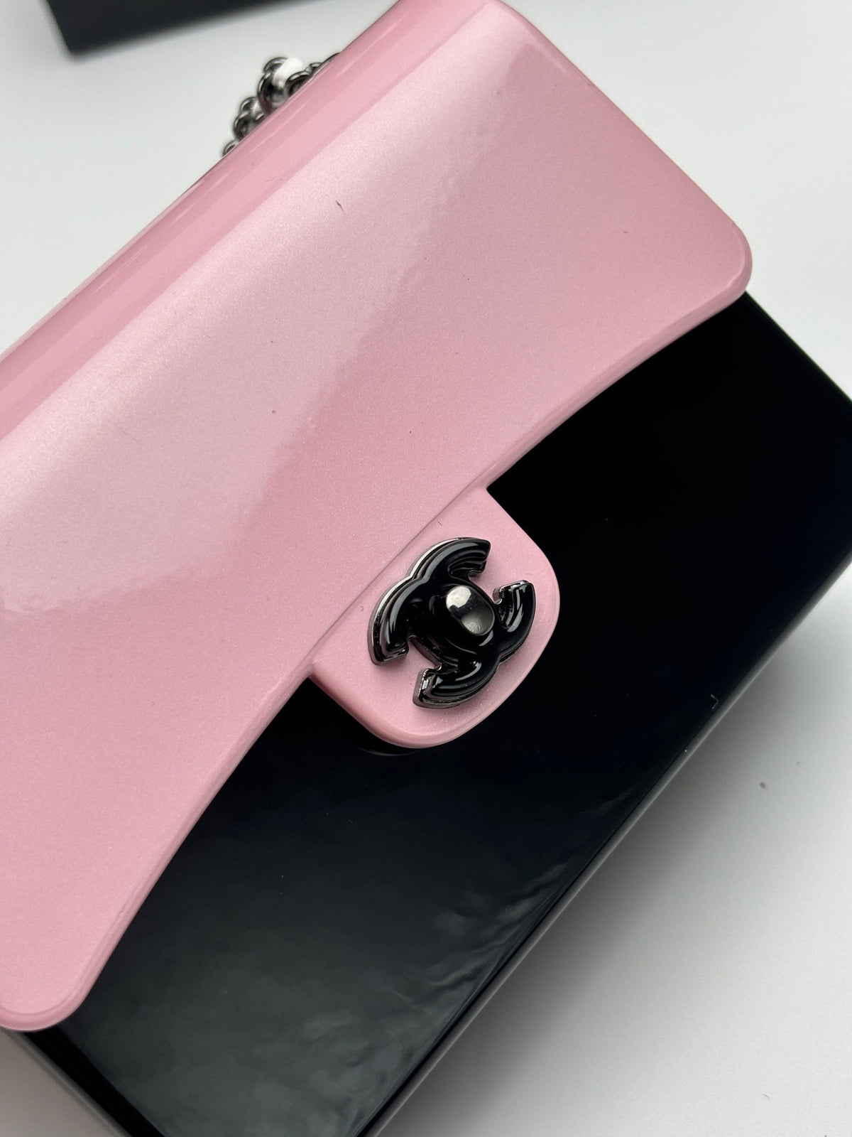 CC Evening Bag Pink Black Acrylic