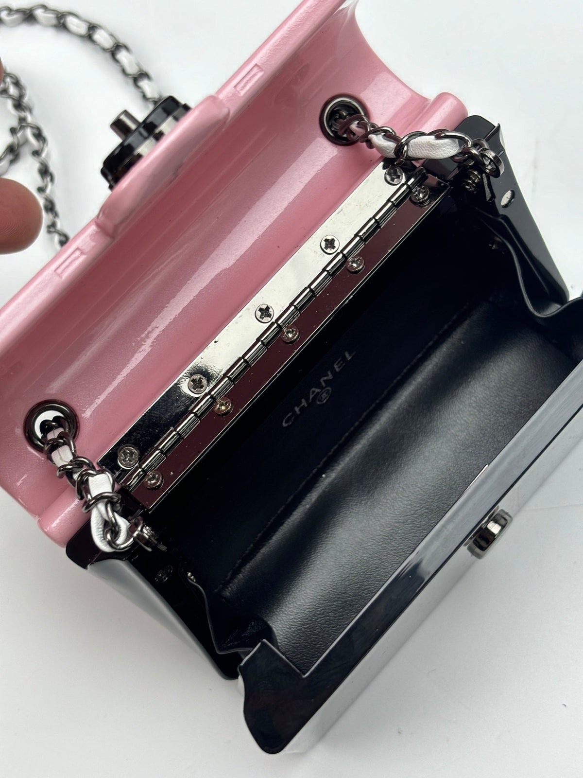 CC Evening Bag Pink Black Acrylic