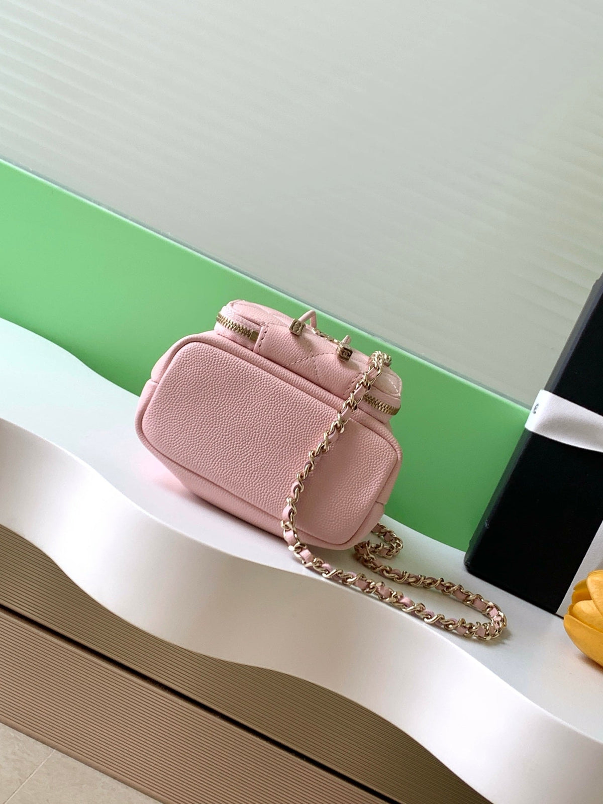 CC Mini Pocket Bucket Bag Light Pink Caviar Leather Light GHW 269202