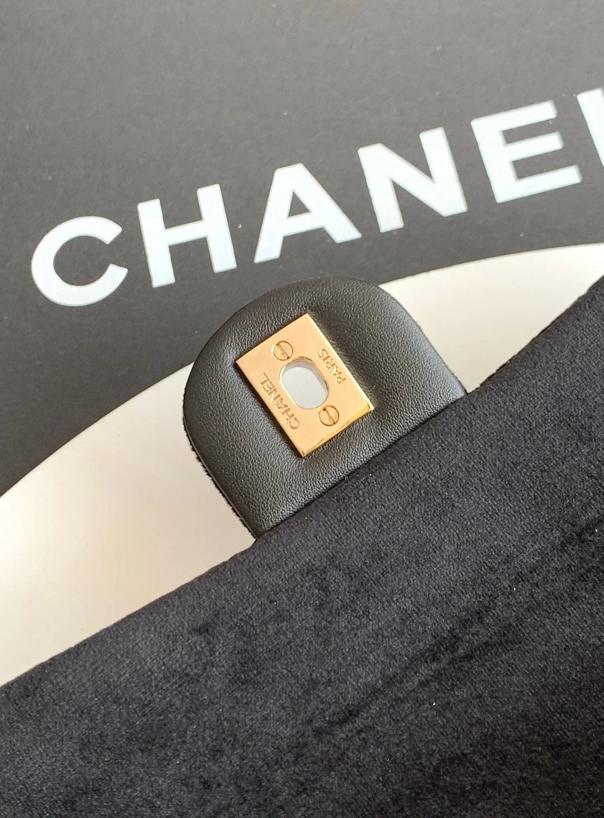 Chanel 2026 Pearl Crush Rectangular Flap 20cm Velvet Leather