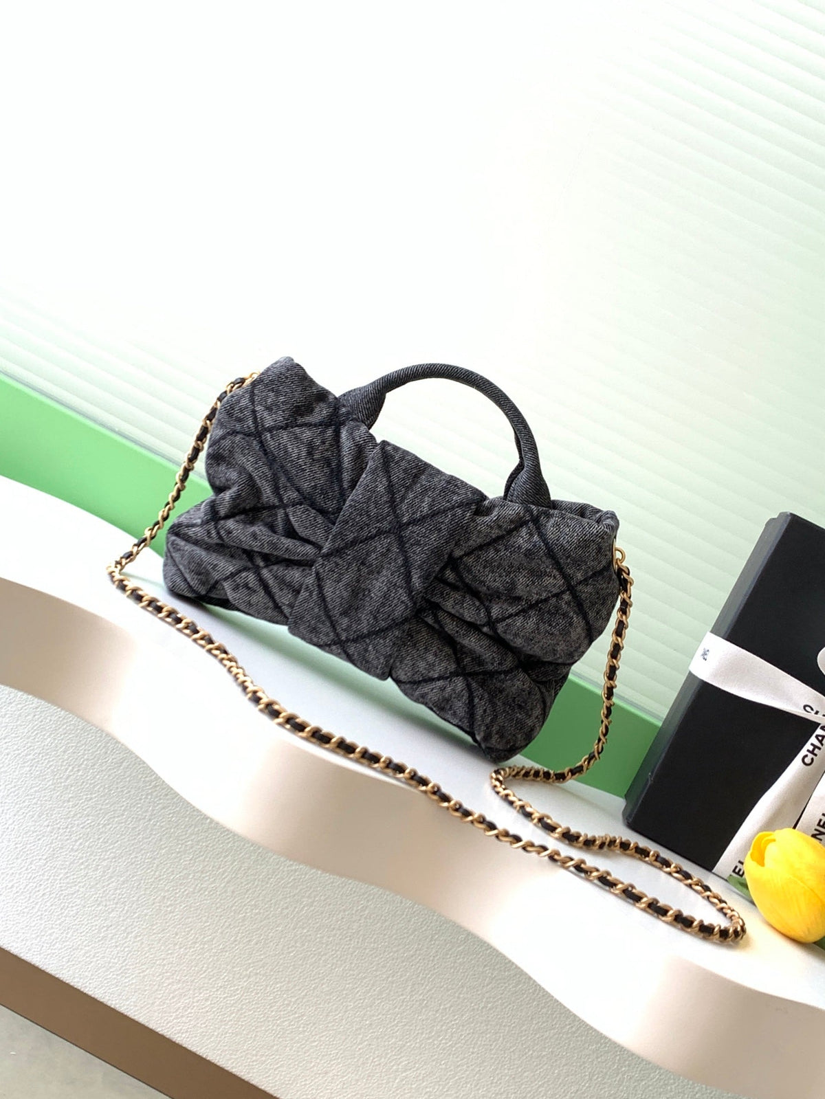 CC 25K Bow Bag 26cm Black Denim