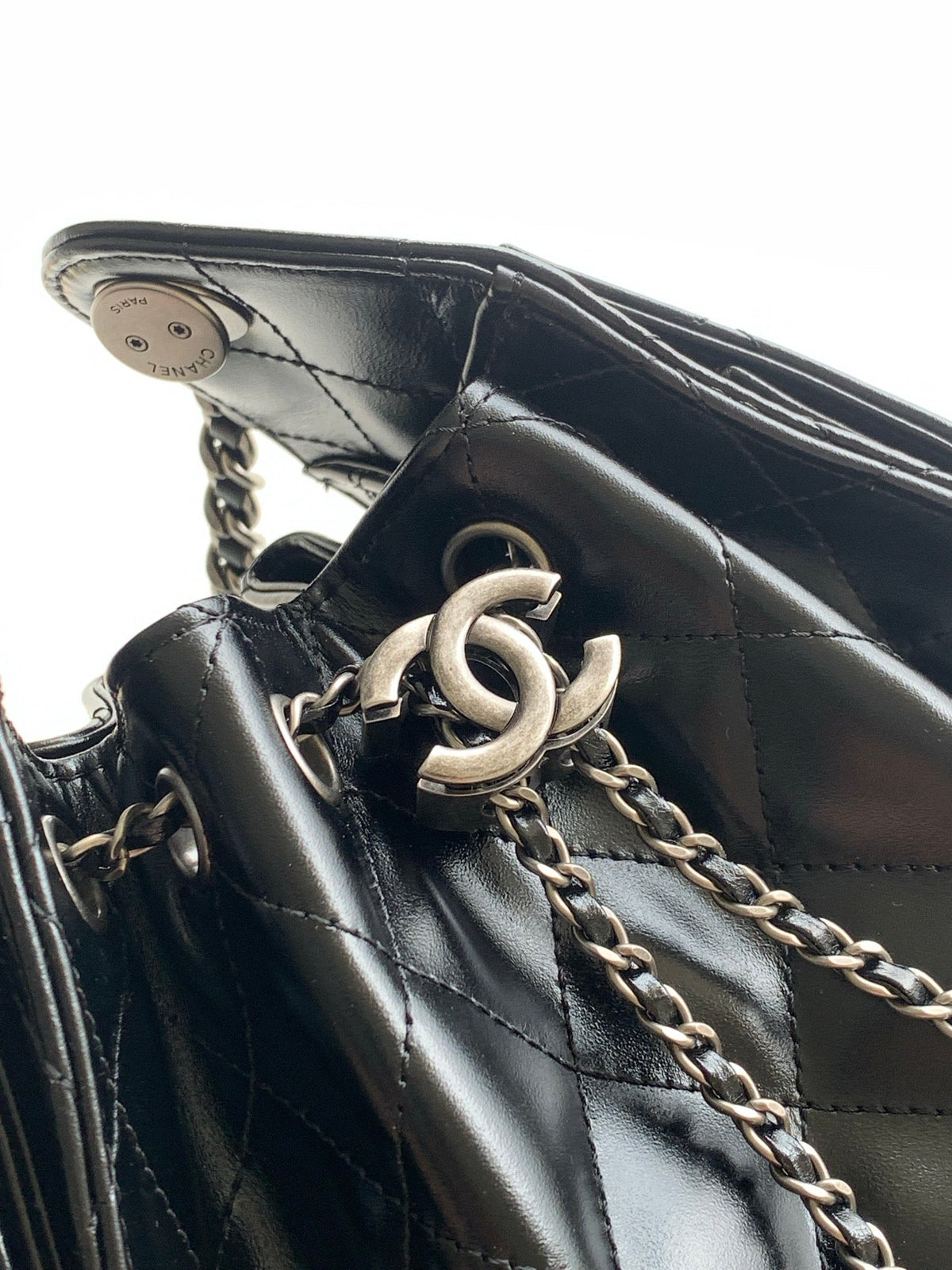 CC 25s Mini Hobo Bag Black Lambskin SHW 286368