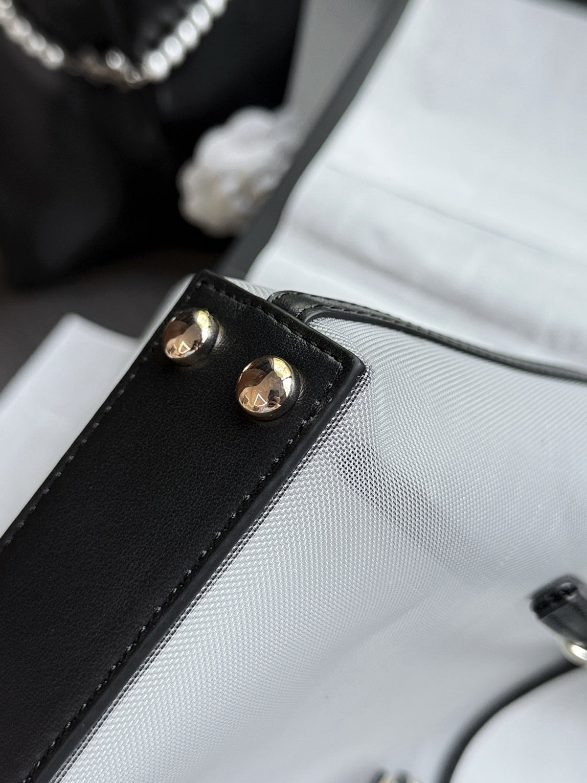 CC 26s Small Tote Black White Mesh Calfskin