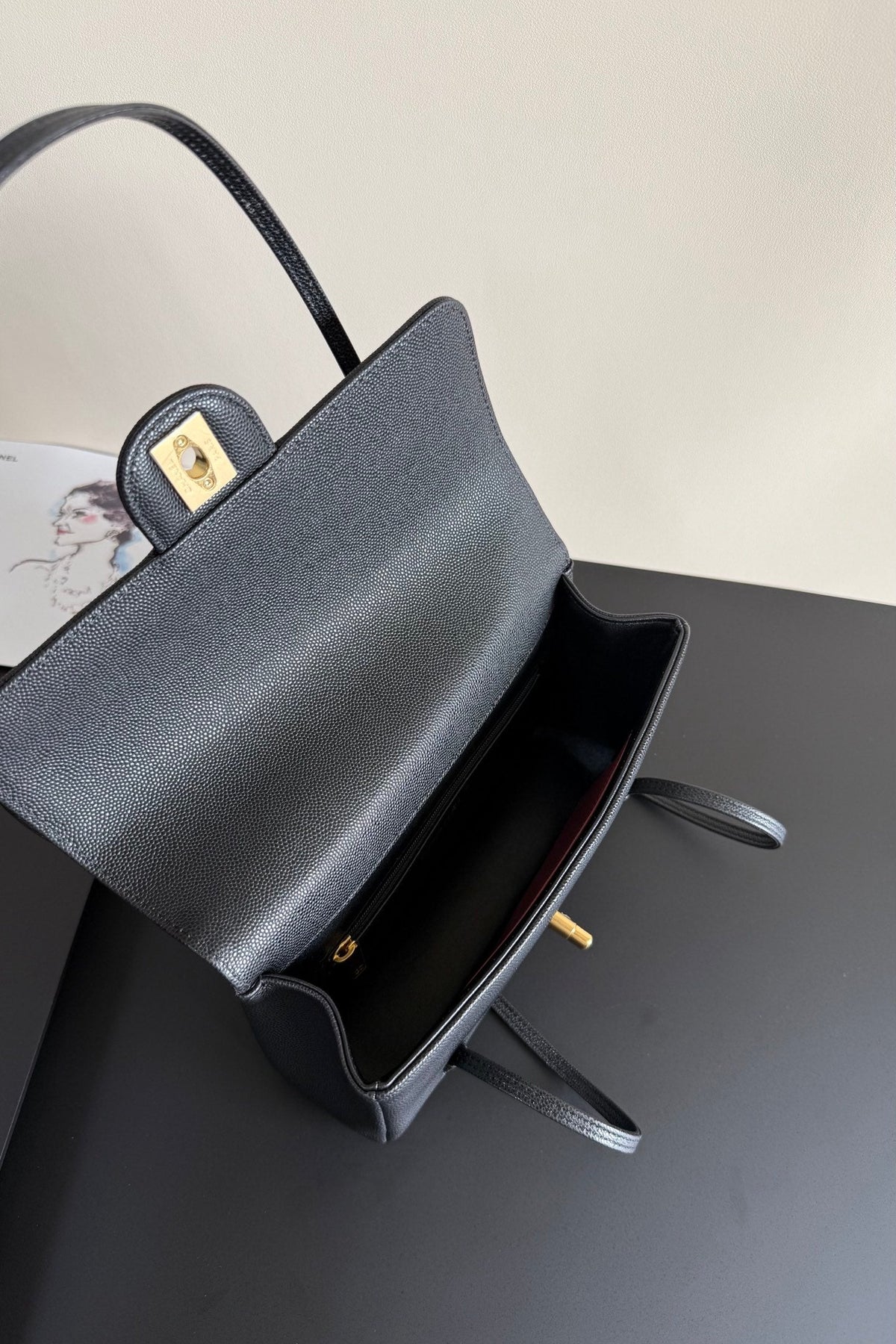 Chanel 26 Shoulder Bag 22 Black Caviar Leather