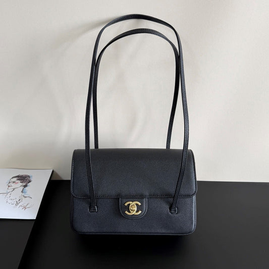 Chanel 26 Shoulder Bag 22 Black Caviar Leather