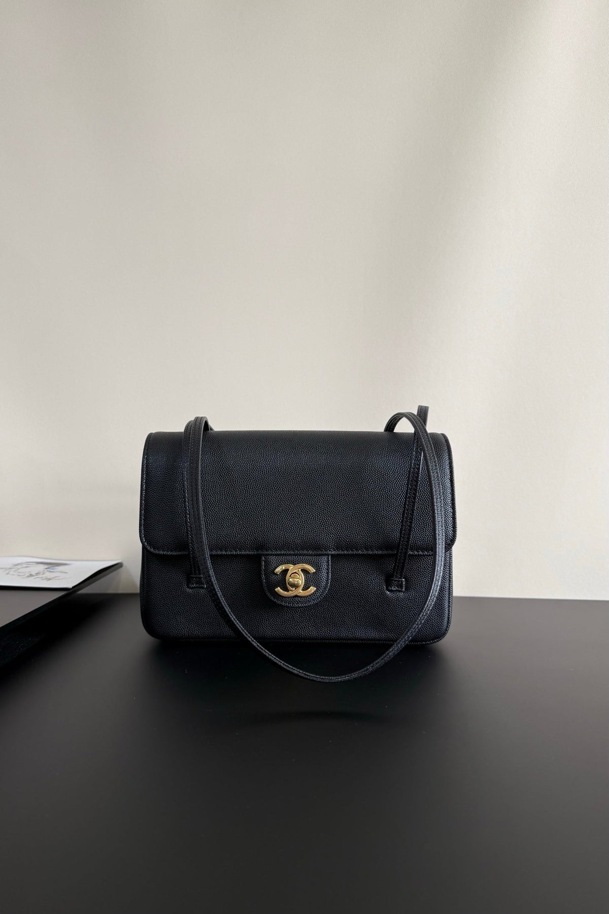 Chanel 26 Shoulder Bag 22 Black Caviar Leather
