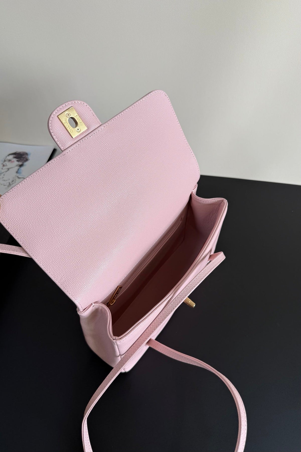 Chanel 26 Shoulder Bag 22 Light Pink Caviar Leather