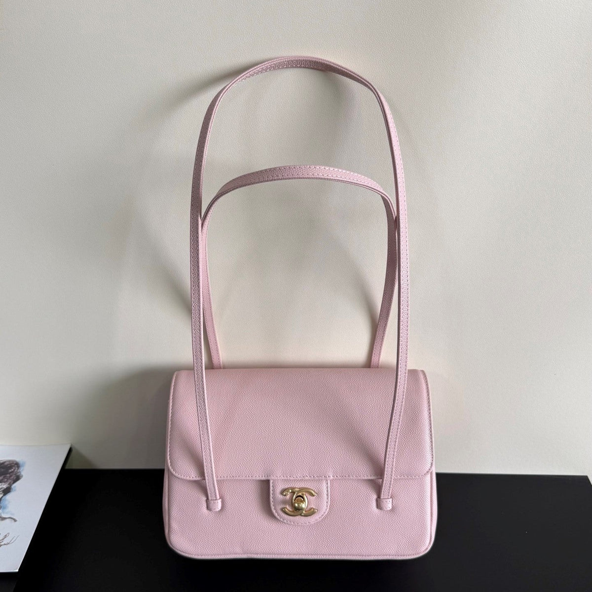 Chanel 26 Shoulder Bag 22 Light Pink Caviar Leather