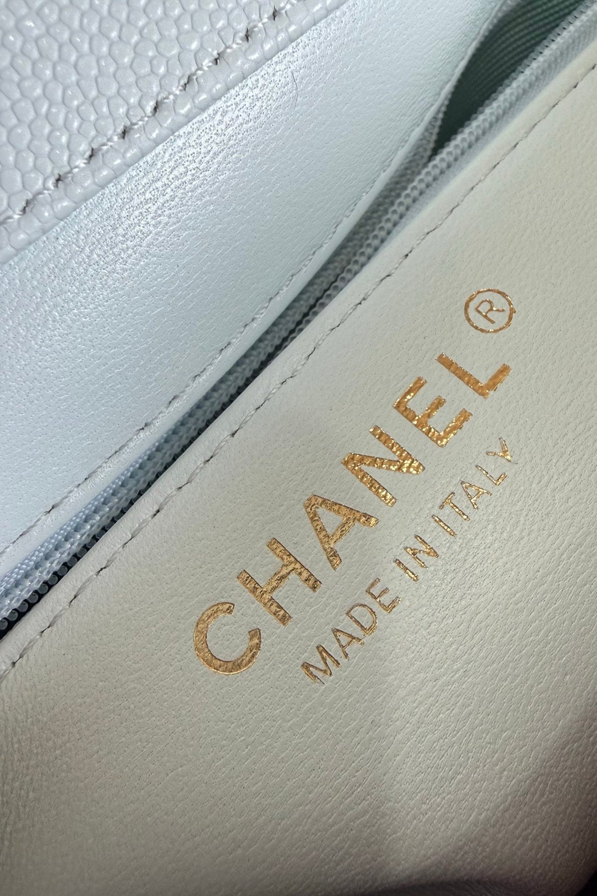 Chanel 26 Shoulder Bag 22 Light Blue Caviar Leather