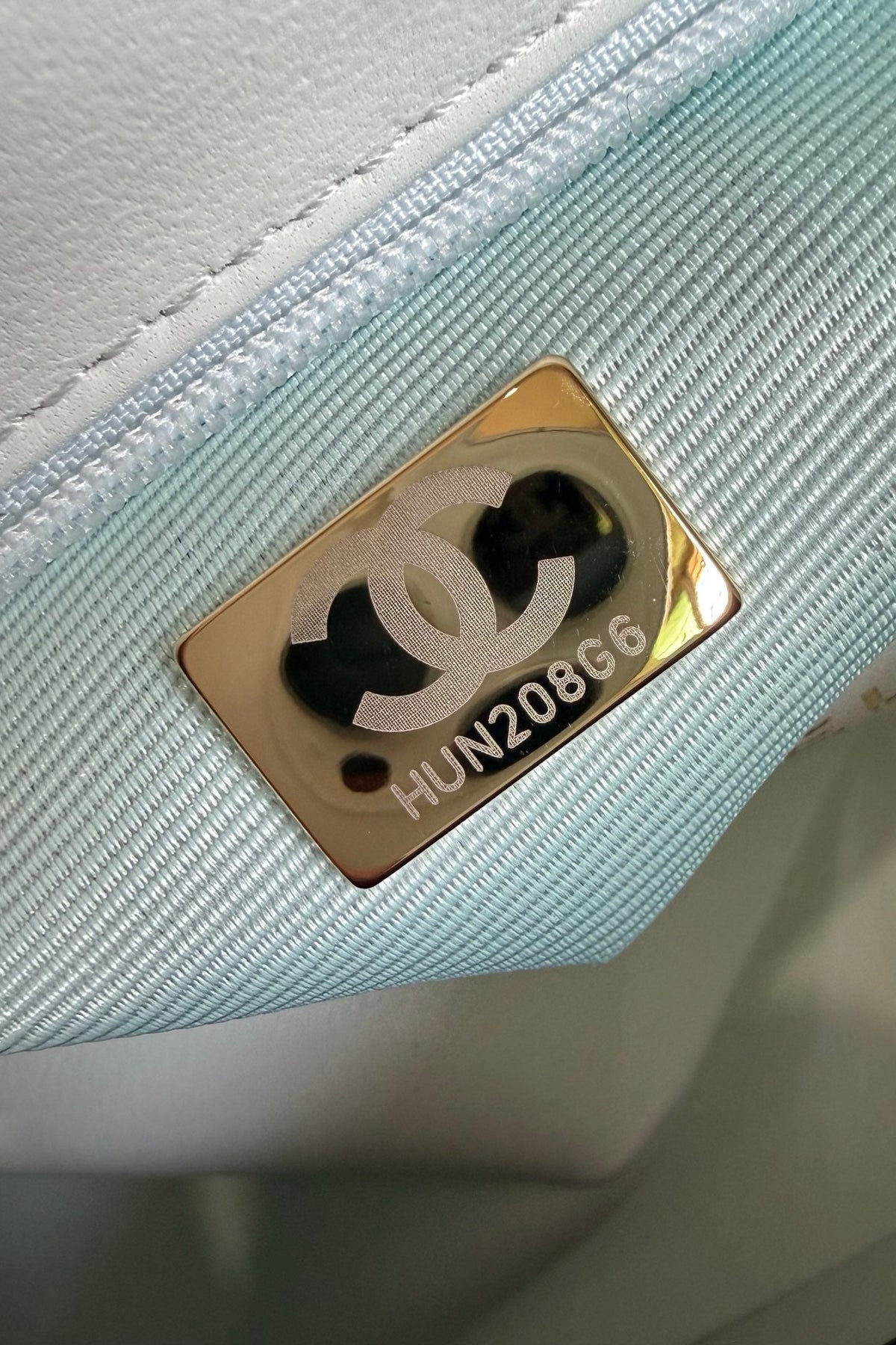 Chanel 26 Shoulder Bag 22 Light Blue Caviar Leather