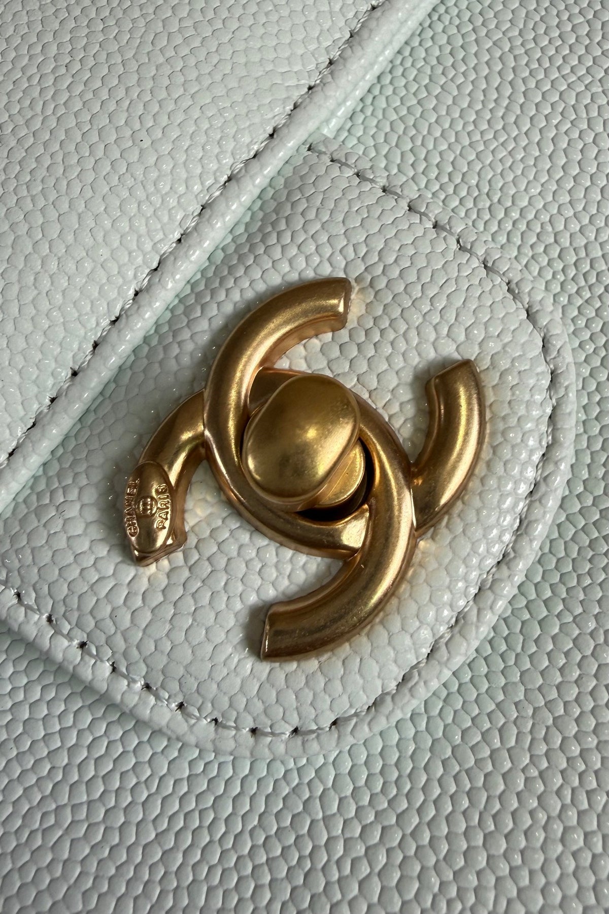 Chanel 26 Shoulder Bag 22 Light Blue Caviar Leather