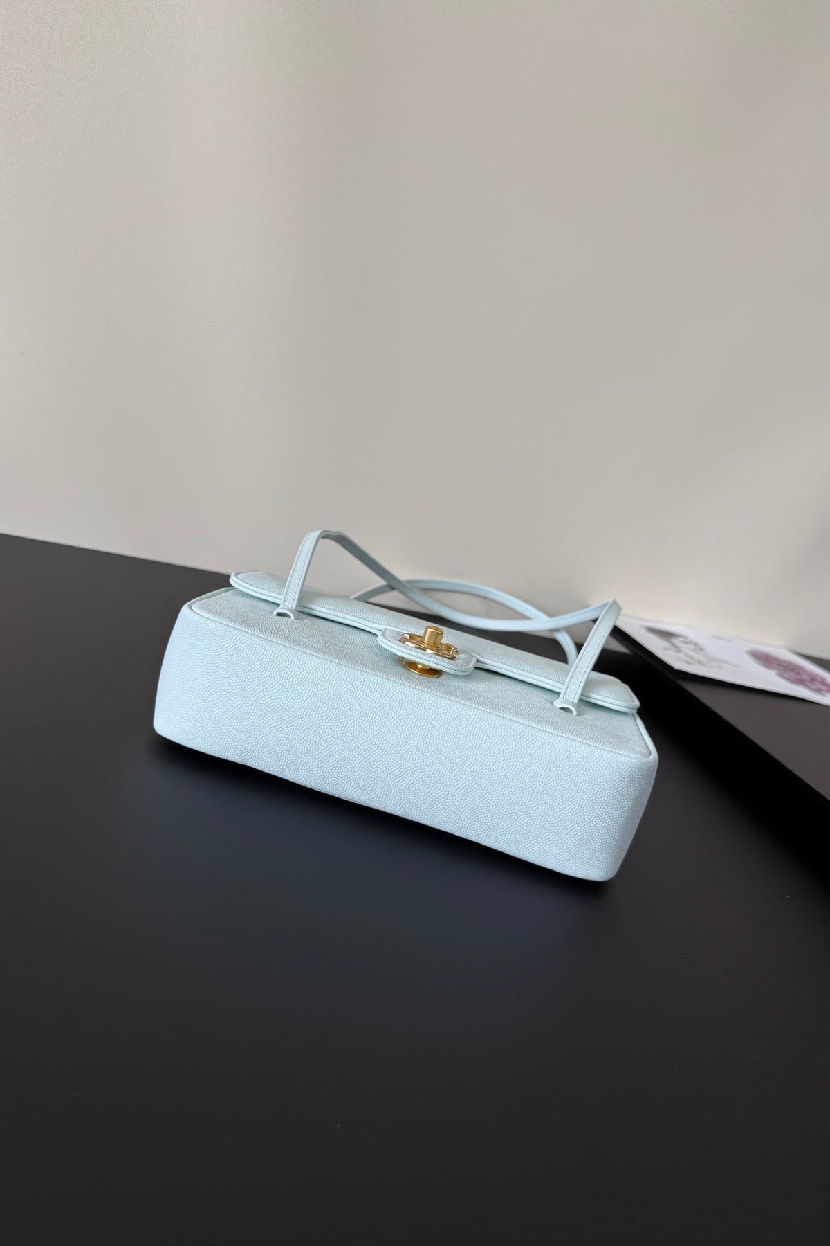 Chanel 26 Shoulder Bag 22 Light Blue Caviar Leather