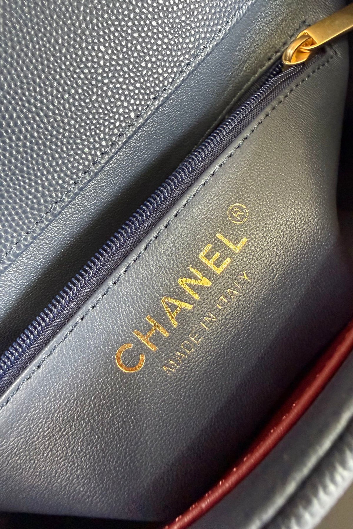 Chanel 26 Shoulder Bag 22 Dark Blue Caviar Leather